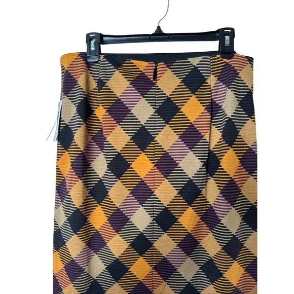 NWT Grace Elements Medium Multicolor Gold Plum Black Camel Geometric Tight Skirt - Picture 11 of 13